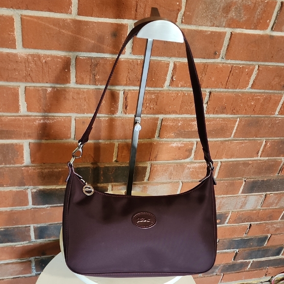 Longchamp Wine Canvas Shoulder Bag - Picture 1 of 12